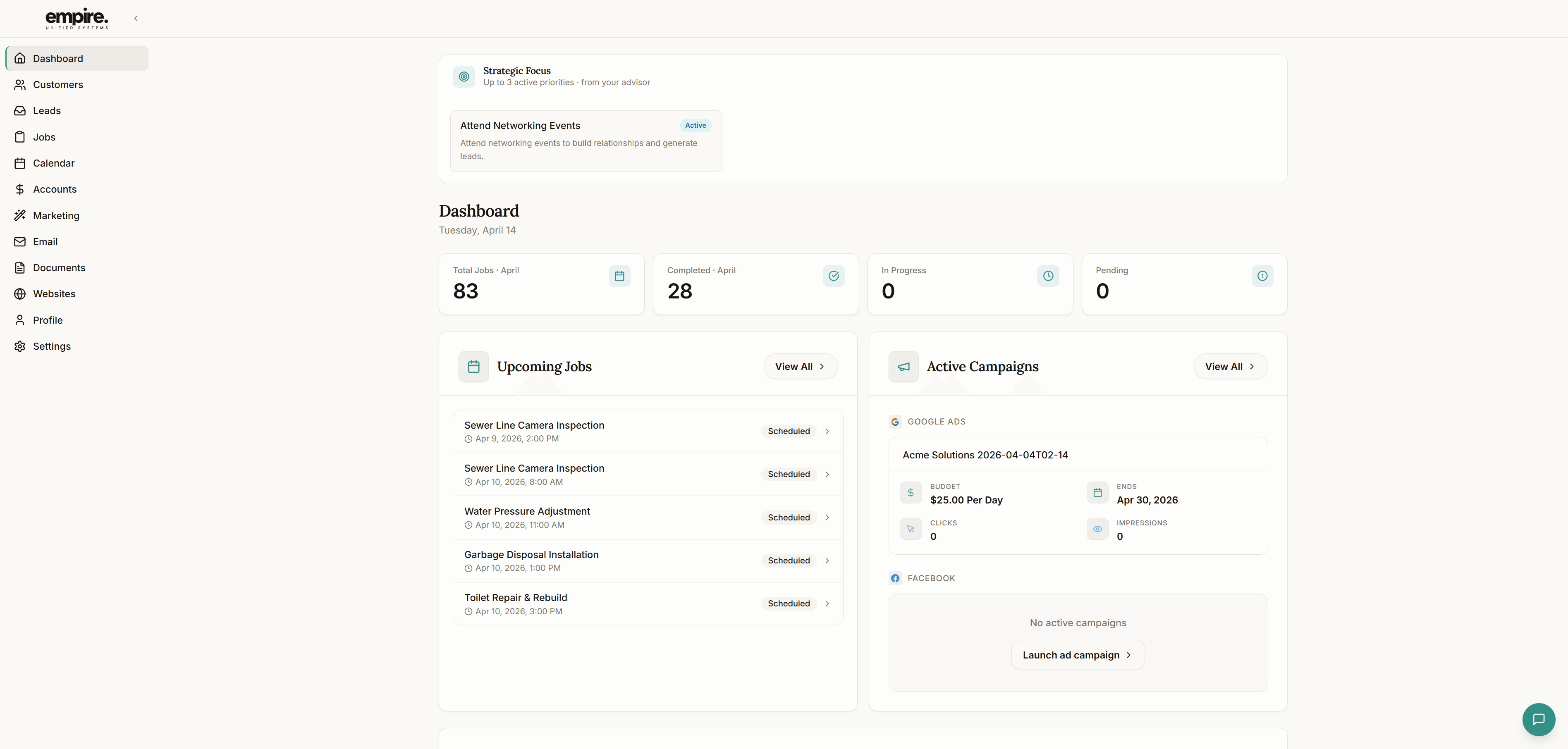 Operations dashboard