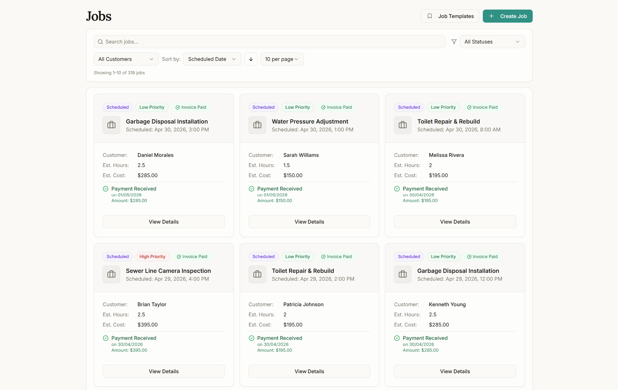 Empire dashboard showing all business operations